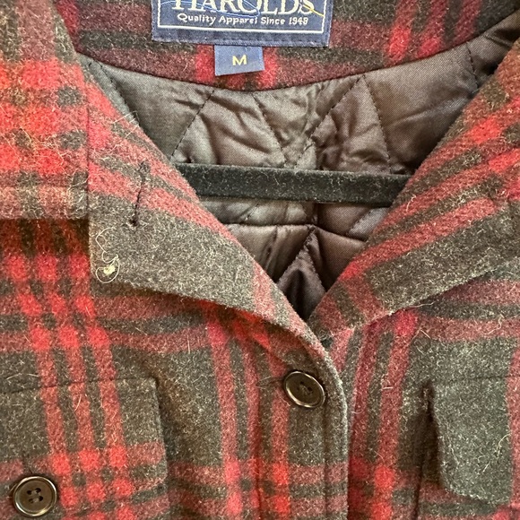 Harold's Women's Red and Black Plaid Cropped Utility Jacket - Picture 2 of 5